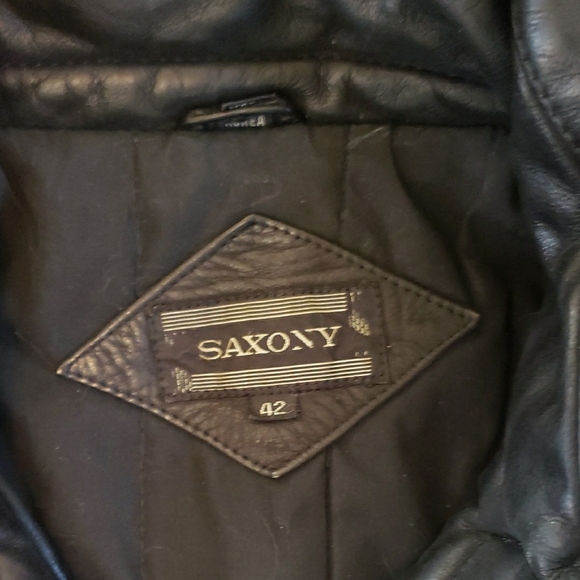 Men's Black Military Style Leather Jacket - Picture 3 of 13